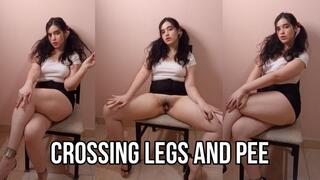 Crossing legs and pee