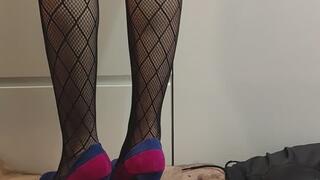 Trampling in colorful high heels hard