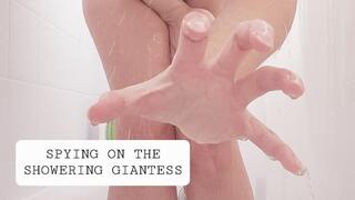 Spying on the Showering and Masturbating Giantess