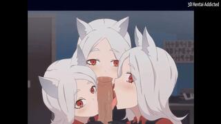 Vampire girls lick cock with 3 tongues to get lots of creampies