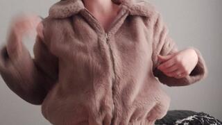 I’m so horny while pregnant! Wearing my fur jacket too!