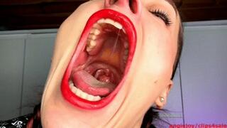 Dental checkup with deep yawn HD