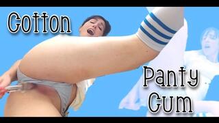 Cotton Panty Play with Glass Dildo Orgasm