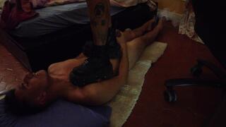 Tattooed Goth - Cbt and Trampling with Huge Boot