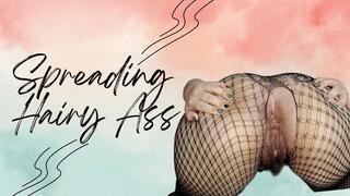Spreading hairy ass