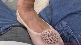 Ballet flats ball stomping foot domination