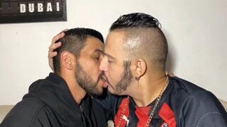 2 NAUGHTY MEN KISSING WITH INTENSITY AND PLEASURE - BY BILLY THOMPSON AND MARIO SOARES - CLIP 1