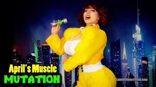 April’s Muscle Mutation - Mutagen Leak Causes MEGA Muscle Goddess Growth in this TMNT Cosplay Parody - Ludella's Muscular Transformation with Hourglass Expansion - HD MP4 1080p