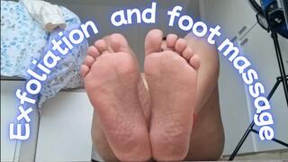 Exfoliation and foot massage