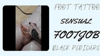 Lady Angela REAL session SENSUAL footjob foot tattoo black pedicure dungeon
