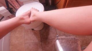 POV tiny man shaves giantess legs, pussy & armpits 2