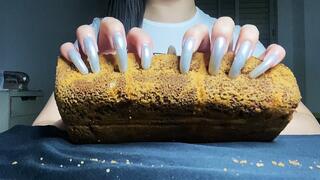 #3 - Destroy Chocolate Cake with my Long Natural Nails