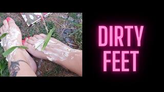 I finished my sandwich for lunch and I spilled some mayonnaise in my feet