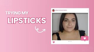 LIPSTICK TEST - (Girl in glasses -full lips)