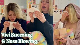 Vivi Sneezing and Nose Blowing Compilation with Tissues