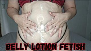 Belly lotion fetish