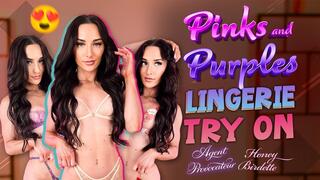 Pink and Purple Lingerie Try On