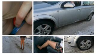 CRAZY SPINNING WHEELS ON ICY HILL WITH VIBRATOR IN PUSSY PREMIERE