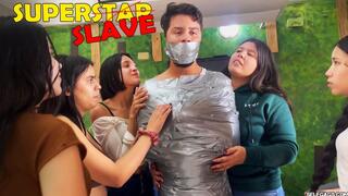 No Autographs, No Mercy: Rude Superstar Mummified and Gagged by Bratty Fan Girls (wmv)