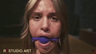 Lali - Beautiful Submissive girl in Kneeling Reverse Prayer with Ballgag (FULL HD MP4)