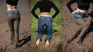 Mud Trashing barefoot my bootcut jeans