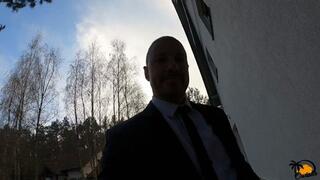 Risky jerk off next to my working wife!