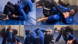 Competitive Jiu Jitsu Gi Female Fighting Match