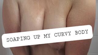 Soaping up my Curvy Body and Shaving