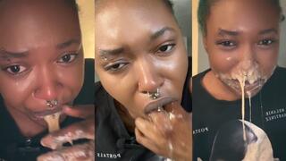 EMPTYING MY BELLY INTO A BOWL, REFEEDING, AND PUKE FACIAL