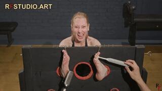 Frida - Foot Tickling for Cute and Sensitive Blonde in Big Stocks (UHD 4K MP4)