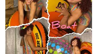 Boat and a beach ball for me alone