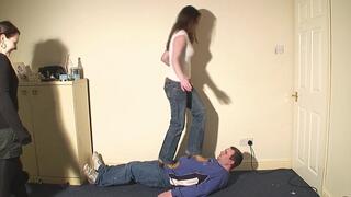 Ariana & Hannah Trample The Slave In Boots