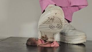 Gross! I stepped in gum at a festival, fix this with your mouth, slave