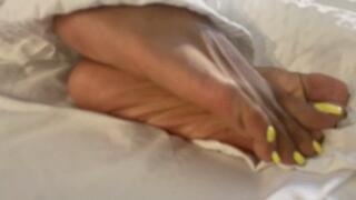 Aunty's HUGE size 12 soles tickled starring Queen size sexy feet