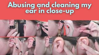 Stretching, pretending and cleaning my ear close up
