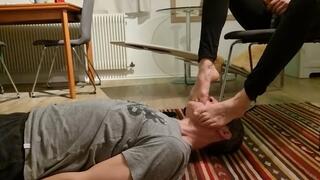 Nathalie's debut with foot femdom