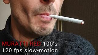 Smoking Muratti red 100s Snaps IYF SLOW 120 fps