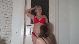 her finger deep in your navel BB