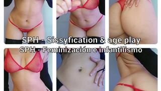 SPH, tease and denial, age play talk and humiliation