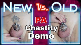 New Chastity Cage Demo vs Old - Prince Albert Permanent Device for Femdom Slave