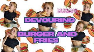 eating - devouring Burgers mukbang