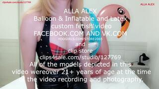 Alla hotly fucks two inflatable rings and an inflatable dolphin and deflates them during orgasm