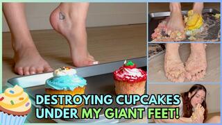 Barefoot Cupcake Crush with Toe Sucking and Messy Spit Play (4K)
