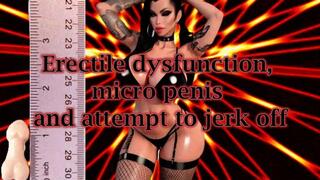Erectile dysfunction, micro penis and attempt to jerk off!