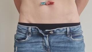 Tiny Pegs on Belly Button