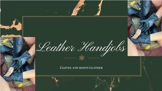 pov leather short gloves and boot handjobs