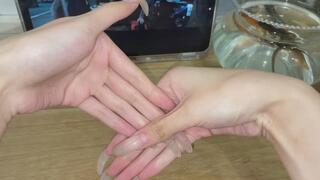 #174 - Dipping my long nails in slime