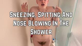 Phoenix Bates Sneezes Spits And Blows Nose In The Shower 1080p - Sneezing - Curvy - Hairy - Nose Blowing - Snot - Spit
