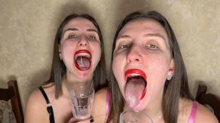 Filling the glasses with the mixture