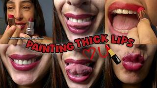Painting thick lips